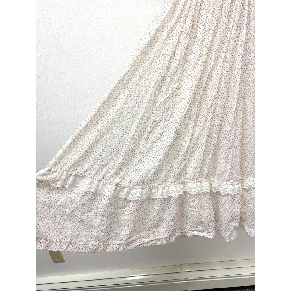 Vintage 1970s Gunne Sax Floral Lace Prairie Cottagecore Maxi Dress XS/S - Picture 6 of 9